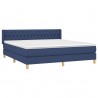 Cama box spring con colchón tela azul 180x200 cm 3
