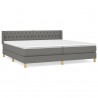 Cama box spring con colchón tela gris oscuro 200x200 cm 2