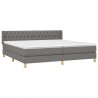 Cama box spring con colchón tela gris oscuro 200x200 cm 3