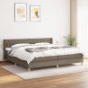 Cama com molas/colchão 200x200 cm tecido castanho-acinzentado 1