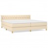 Cama box spring con colchón tela color crema 200x200 cm 2