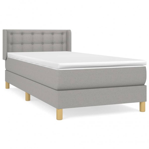 Cama com molas/colchão 80x200 cm tecido cinza-claro M 2