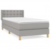 Cama box spring con colchón tela gris claro 80x200 cm 2
