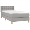 Cama com molas/colchão 90x200 cm tecido cinza-claro 3