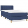 Cama com molas/colchão 90x200 cm tecido azul 2