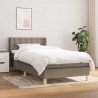 Cama com molas/colchão 100x200 cm tecido cinza-acastanhado 1
