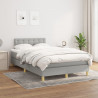 Cama box spring con colchón tela gris claro 120x200 cm 1