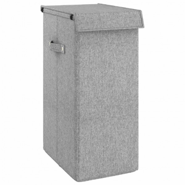 Cesto ropa sucia plegable lino sintético gris 26x34.5x59.5 cm M 2