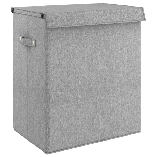 Cesto ropa sucia plegable lino sintético gris 51x34.5x59.5 cm M 2