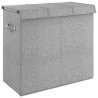 Cesto ropa sucia plegable lino sintético gris 64.5x34.5x59 cm 1