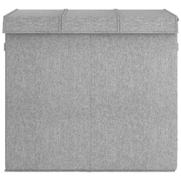 Cesto ropa sucia plegable lino sintético gris 64.5x34.5x59 cm M 2