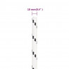 Corda entrançada para barco 10 mm 25 m poliéster branco 5