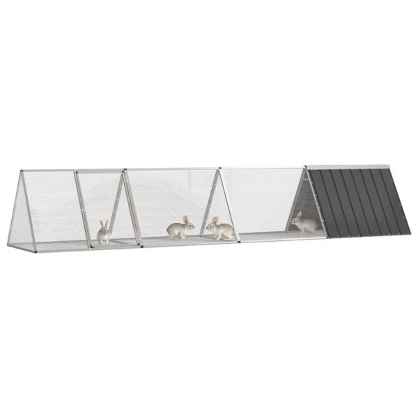 Gaiola p/ coelhos 403.5x80.5x71 cm aço galvanizado antracite M 2