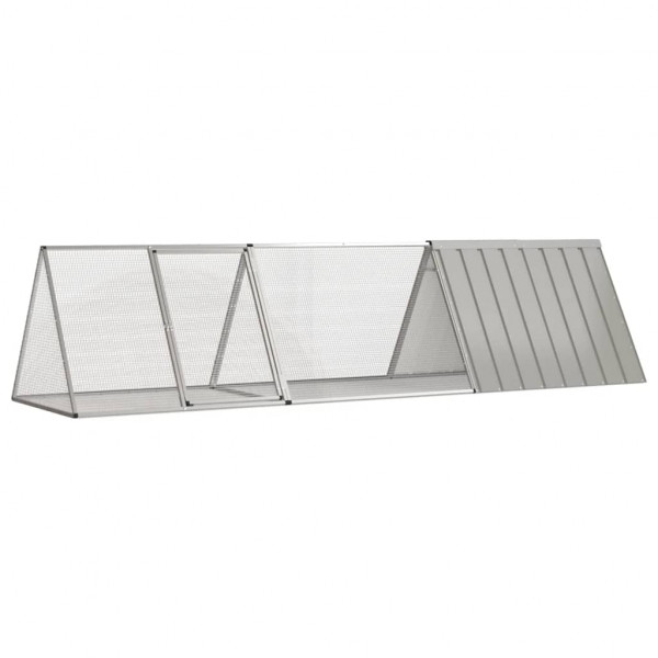 Jaula para conejos acero galvanizado gris 302.5x80.5x71 cm D