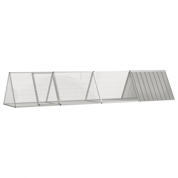 Jaula para conejos acero galvanizado gris 403.5x80.5x71 cm D