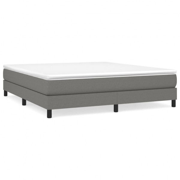 Estructura de cama box spring tela gris oscuro 180x200 cm M 2