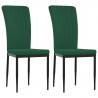 Cadeiras de jantar 2 pcs veludo verde-escuro 2