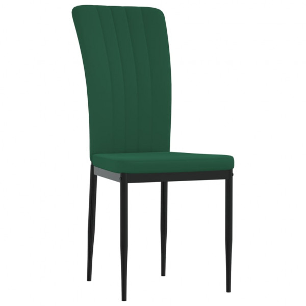 Cadeiras de jantar 2 pcs veludo verde-escuro M 3