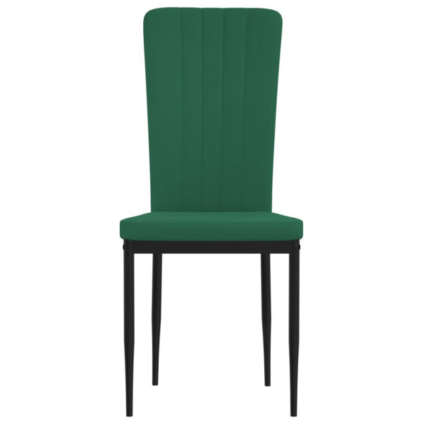 Cadeiras de jantar 2 pcs veludo verde-escuro M 4