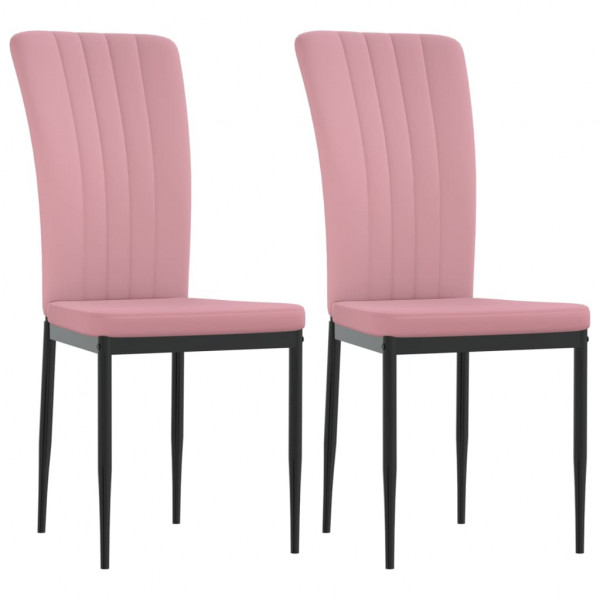 Sillas de comedor 2 unidades terciopelo rosa M 2