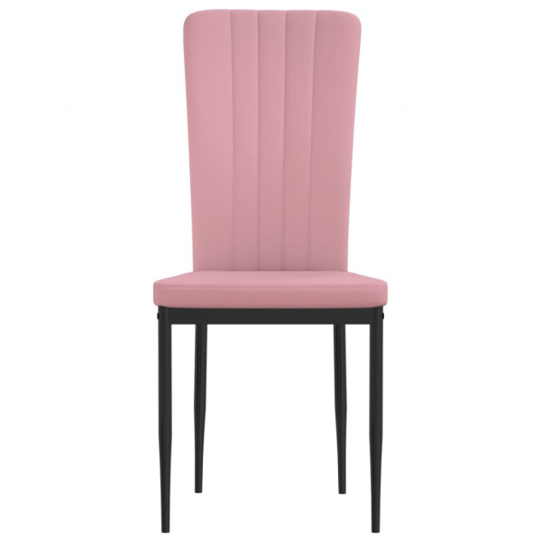 Sillas de comedor 2 unidades terciopelo rosa M 4