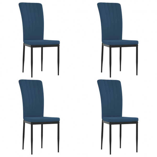Sillas de comedor 4 unidades terciopelo azul M 2