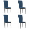 Cadeiras de jantar 4 pcs veludo azul 2