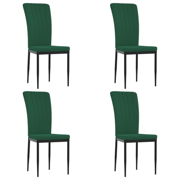 Cadeiras de jantar 4 pcs veludo verde-escuro M 2