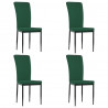 Sillas de comedor 4 unidades terciopelo verde oscuro 2