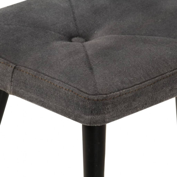 Poltrona vintage de lona preta com apoio para os pés M 5