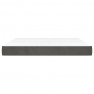 Colchão de molas ensacadas 180x200x20 cm veludo cinza-escuro H