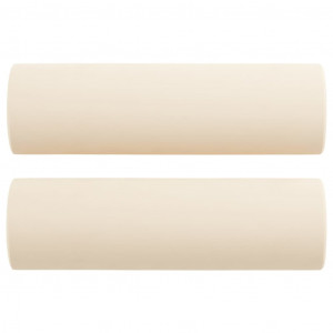 Almofadas decorativas 2 pcs Ø15x50 cm veludo cor creme H