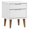 Mesa de cabeceira MOLDE 40x35x48 cm pinho maciço branco 1