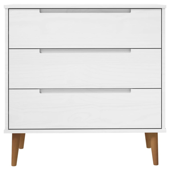 Mesita de noche MOLDE madera maciza de pino blanca 80x40x80 cm M 3