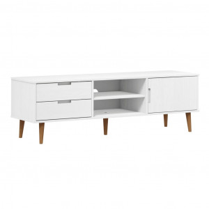 Móvel de TV MOLDE 158x40x49 cm pinho maciço branco H
