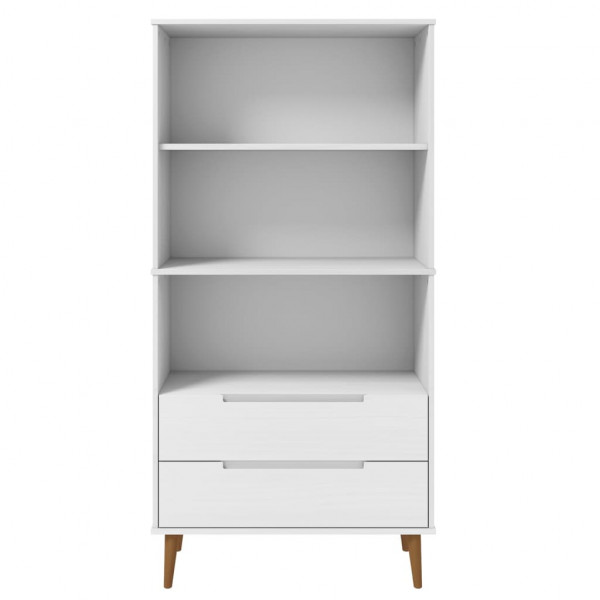 Librería MOLDE madera maciza de pino blanco 85x35x170.5 cm M 2