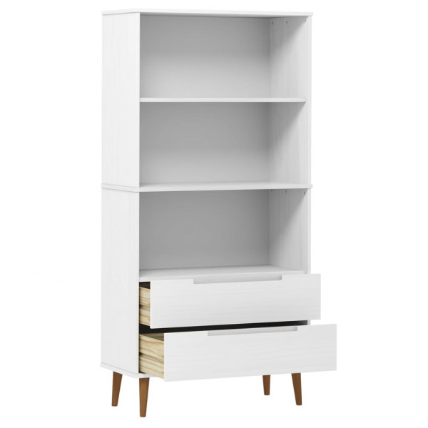 Librería MOLDE madera maciza de pino blanco 85x35x170.5 cm M 4