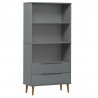 Librería MOLDE madera maciza de pino gris 85x35x170.5 cm 4