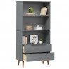 Librería MOLDE madera maciza de pino gris 85x35x170.5 cm 1