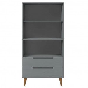 Librería MOLDE madera maciza de pino gris 85x35x170.5 cm H