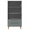 Librería MOLDE madera maciza de pino gris 85x35x170.5 cm 2