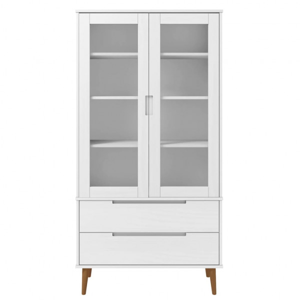 Mueble vitrina MOLDE madera maciza de pino blanco 90x35x175 cm M 3