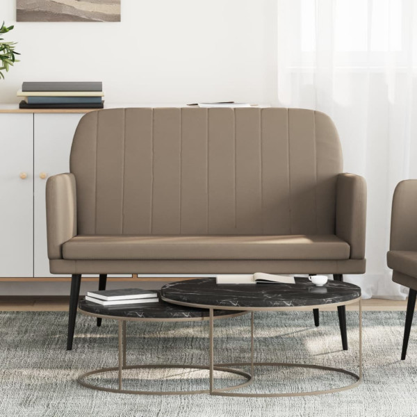 Banco de cuero sintético color capuchino 107x80x81 cm D