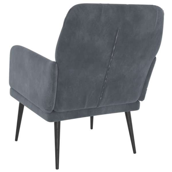 Sillón de terciopelo gris oscuro 62x79x79 cm M 5
