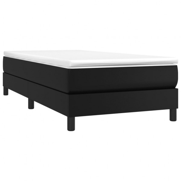 Estrutura de cama 90x200 cm couro artificial preto M 3