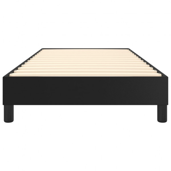 Estructura de cama box spring cuero sintético negro 90x190 cm M 5