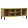 Zapatero patas de metal OSLO madera maciza marrón 106x35x45 cm 2