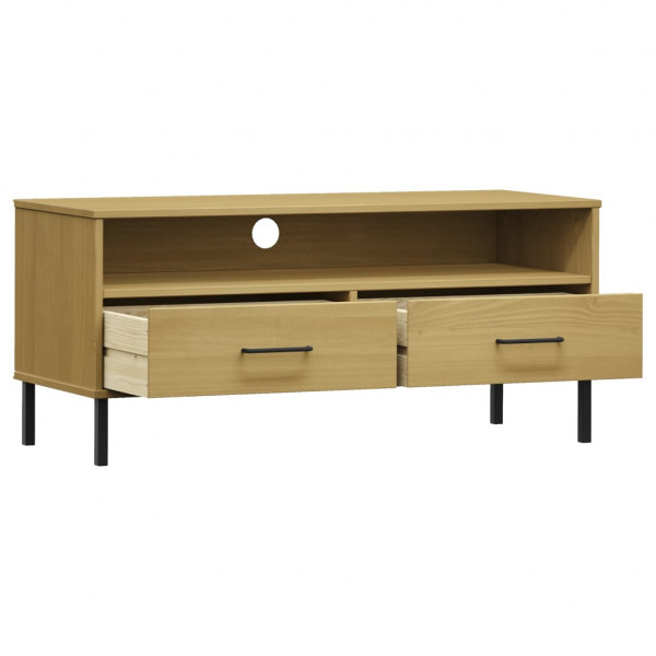 Mueble de TV con patas de metal OSLO madera maciza pino marrón M 5