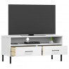 Mueble de TV con patas de metal OSLO madera maciza pino blanco 3