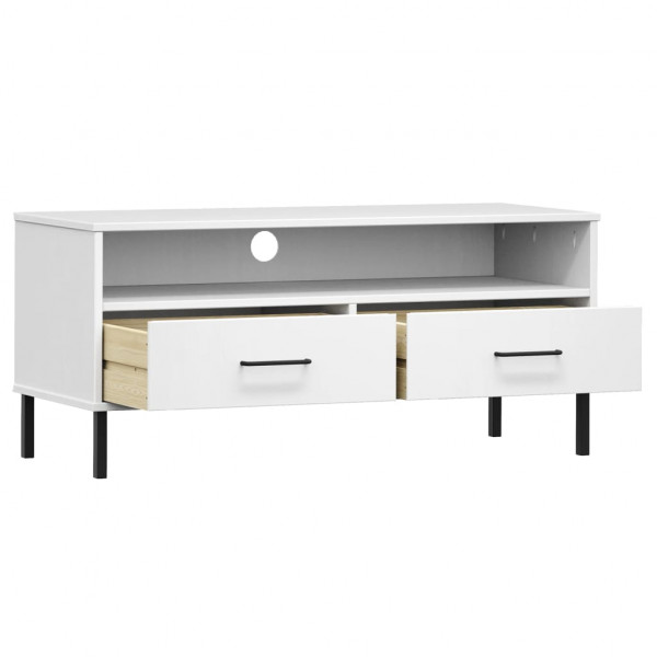Mueble de TV con patas de metal OSLO madera maciza pino blanco M 5